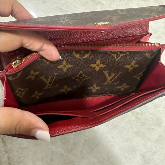 LOUIS VUITTON Monogram Portefeuille Sarah Retiro Long Bifold Wallet, Red - Picture 7 of 12